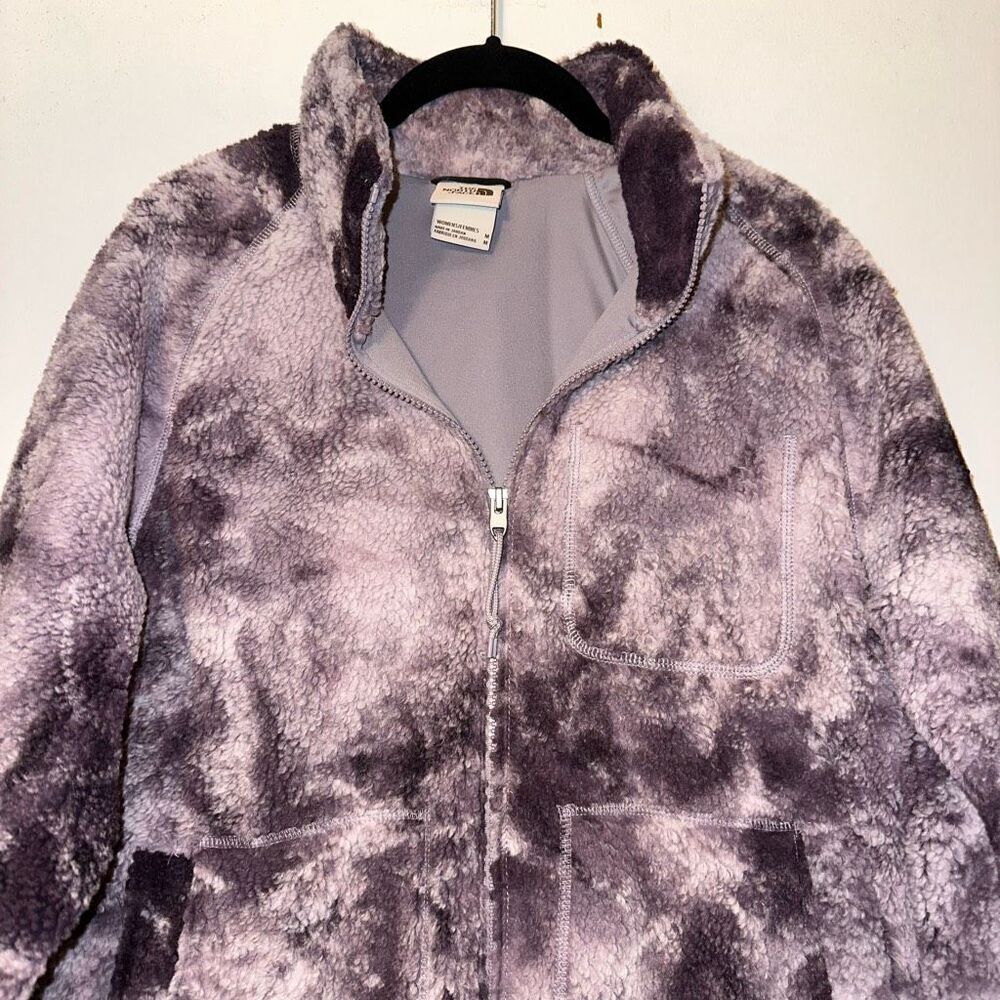 The North Face Womens Sherpa Purple White Tie Dye Zipper Jacket Medium EUC - Picture 3 of 11